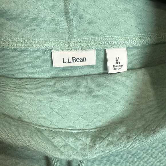 L.L.Bean Quilted Cowl Neck Pullover Sweatshirt Medium PET – Mint Green - Picture 2 of 8